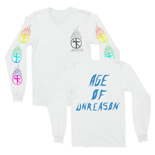 Bad Religion (Flaming Cross White) Longsleeve